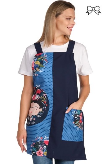 GREMBIULE MAESTRA VIVI LA VITA BLU NAVY