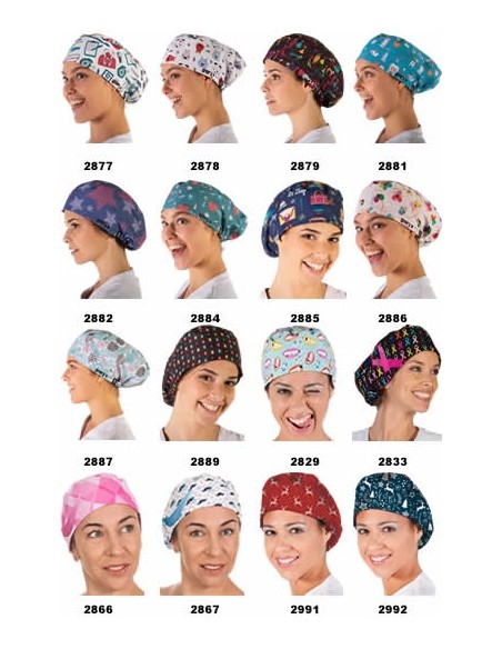 GORRO CIRUJANO MICROFIBRA ESTAMPADO CON ELÁSTICO (UNISEX)