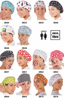 GORRO CIRUJANO MICROFIBRA ESTAMPADO CON ELÁSTICO (UNISEX)