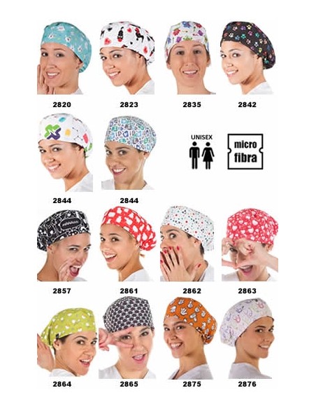 GORRO CIRUJANO MICROFIBRA ESTAMPADO CON ELÁSTICO (UNISEX)