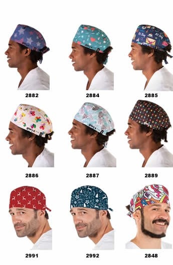 CAPPELLO SANITARIA IN MICROFIBRA STAMPAGGIO CON NASTRI (UNISEX)