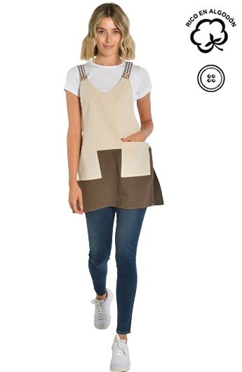 GREMBIULE MARRONE/ BEIGE