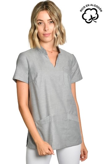 CASACA CUELLO MAO MUJER GRIS