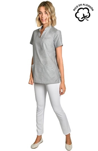 CASACA CUELLO MAO MUJER GRIS