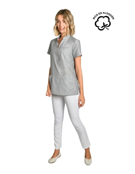 CASACA CUELLO MAO MUJER GRIS