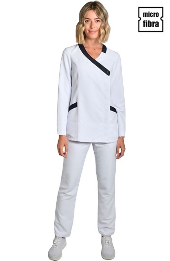 CHAQUETA MUJER CRUZADA MICROFIBRA