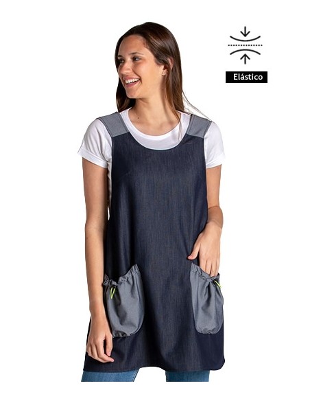 GREMBIULE JEANS TASCA PUCKER
