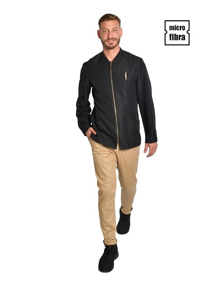 GIACCA UOMO MICROFIBRA ZIP DORATA