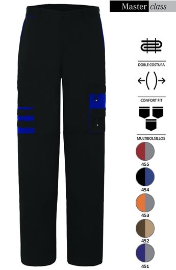 PANTALONE BICOLORE MULTITASCHE COMFORT FIT