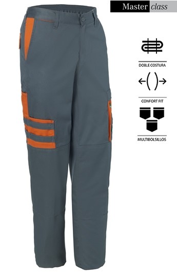 PANTALÓN  GRIS/ NARANJA