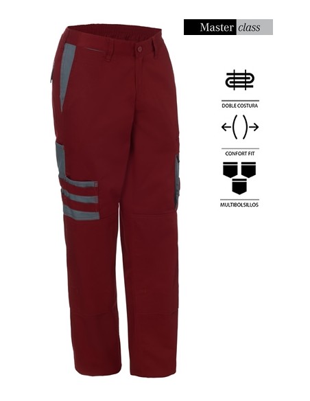 PANTALÓN  GRANATE/ GRIS