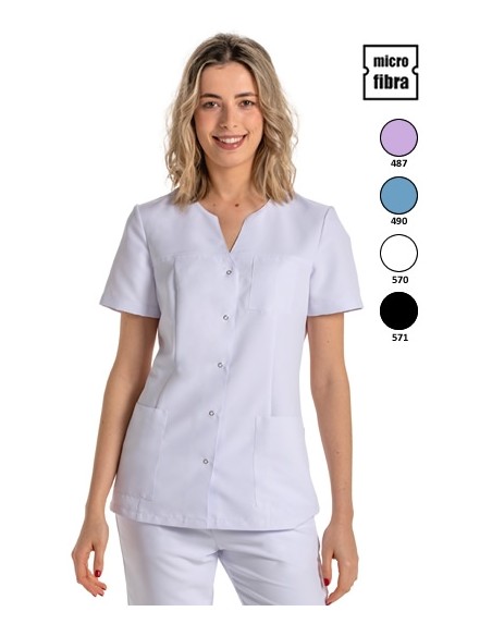 GIACCA MICROFIBRA DONNA M/C BOTTONI A PRESSIONE
