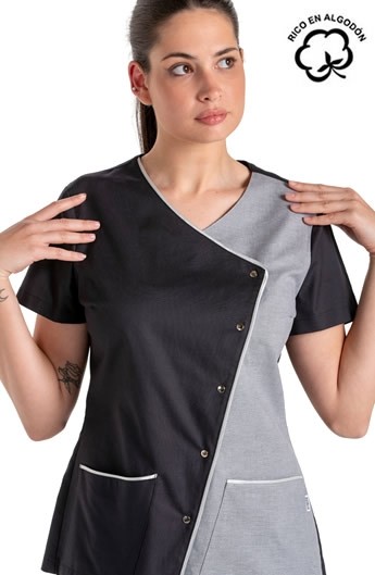 CHAQUETA MUJER ASIMÉTRICA BICOLOR