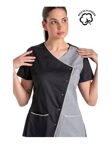 CHAQUETA MUJER ASIMÉTRICA BICOLOR