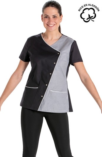 CHAQUETA MUJER ASIMÉTRICA BICOLOR