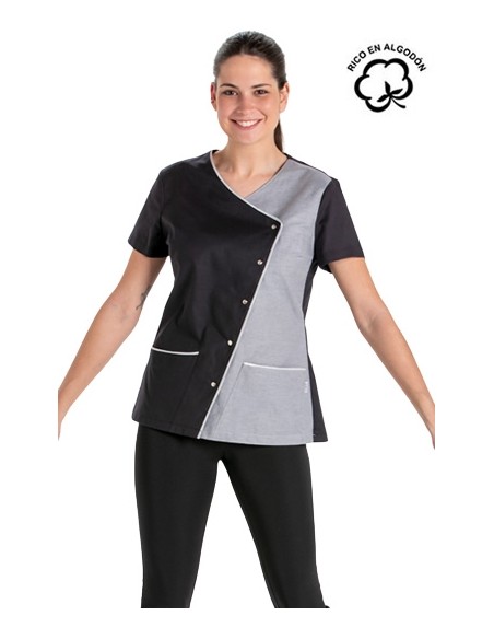 CHAQUETA MUJER ASIMÉTRICA BICOLOR