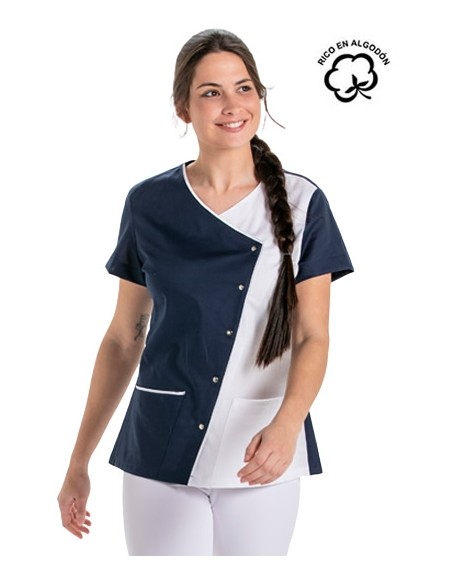 CHAQUETA MUJER ASIMÉTRICA BICOLOR