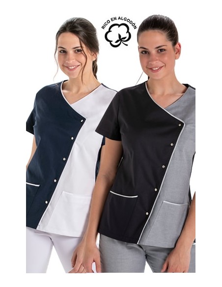 CHAQUETA MUJER ASIMÉTRICA BICOLOR
