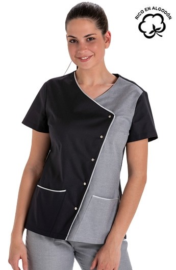 CHAQUETA MUJER ASIMÉTRICA BICOLOR