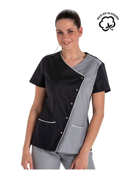 CHAQUETA MUJER ASIMÉTRICA BICOLOR