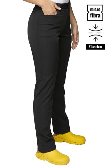 PANTALONE ELASTICO NERO DONNA