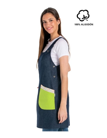 VESTITO MAESTRA JEANS A CONTRASTO