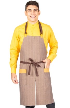 DELANTAL CON PETO CHOCOLATE TIRANTE 2 COLORES