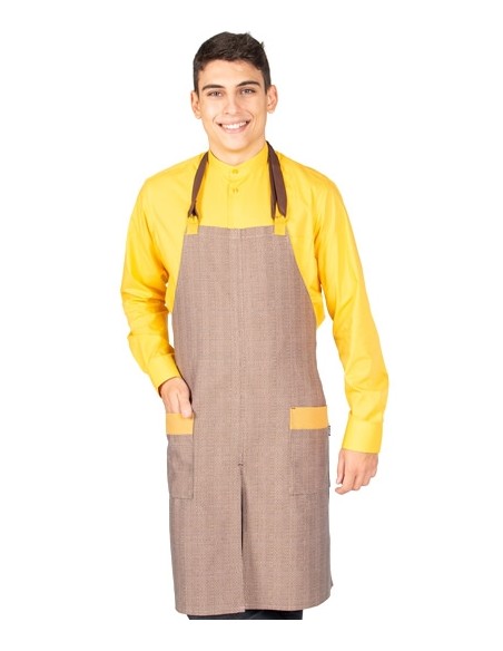 DELANTAL CON PETO CHOCOLATE TIRANTE 2 COLORES