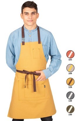 DELANTAL CON PETO HEBILLA ENLAZADA 