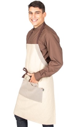 DELANTAL CON PETO BEIGE COMBI ESPIGA 2