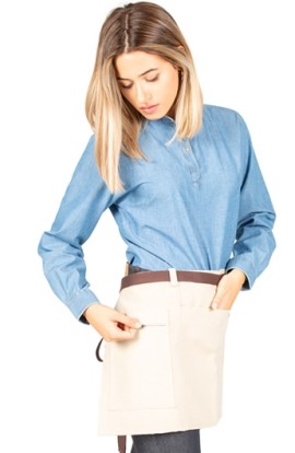 DELANTAL BEIGE CORTO CREMALLERA 2
