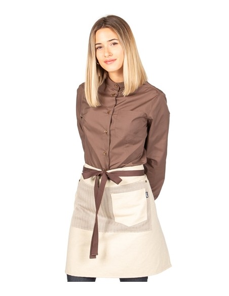 GREMBIULE  CORTO BEIGE COMBI ESPIGA