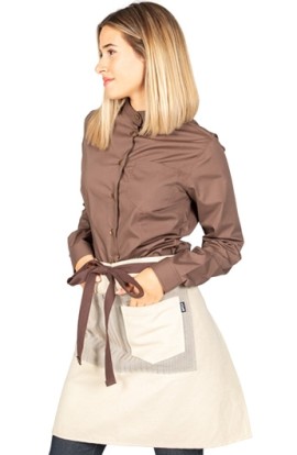 DELANTAL CORTO BEIGE COMBI ESPIGA 2
