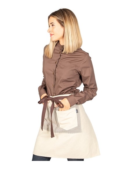 GREMBIULE  CORTO BEIGE COMBI ESPIGA