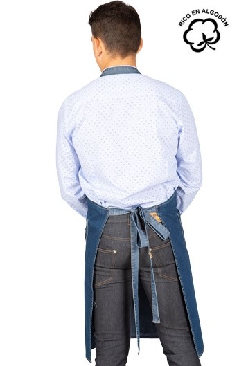 GREMBIULE CON PETTONINA LAVAGGIO DENIM