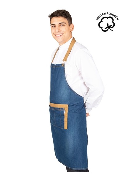 GREMBIULE CON PETTONINA DENIM COMBI ALBERO