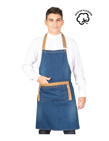DELANTAL CON PETO TEJANO COMBI ALBERO
