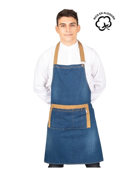 DELANTAL CON PETO TEJANO COMBI ALBERO