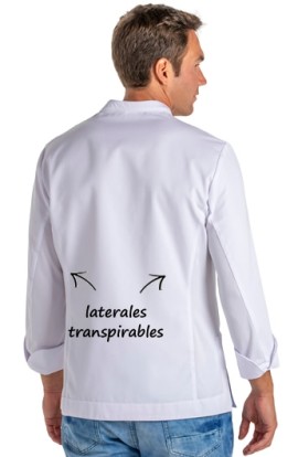CHAQUETA COCINA CREMALLERA BLANCA 2