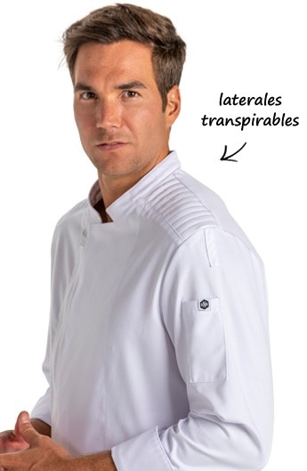 CHAQUETA COCINA CREMALLERA BLANCA