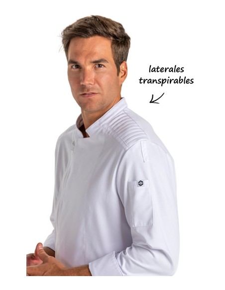 CHAQUETA COCINA CREMALLERA BLANCA