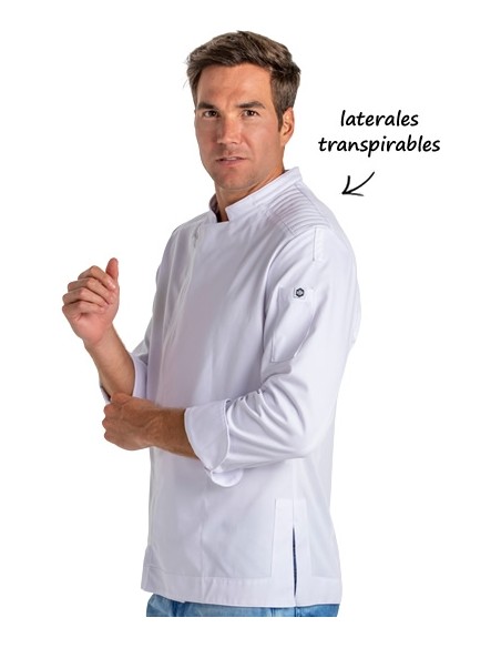 CHAQUETA COCINA CREMALLERA BLANCA