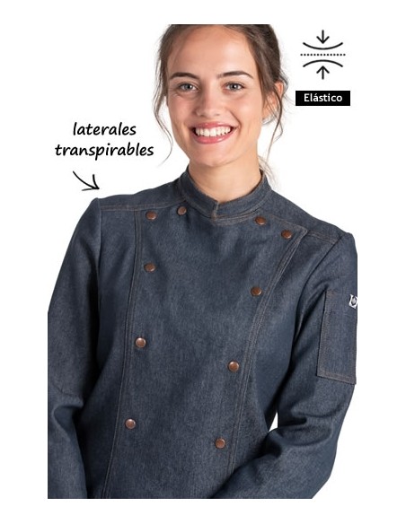 GIACCA CUCINA DONNA BOTTONI PRESSIONE TEXANA