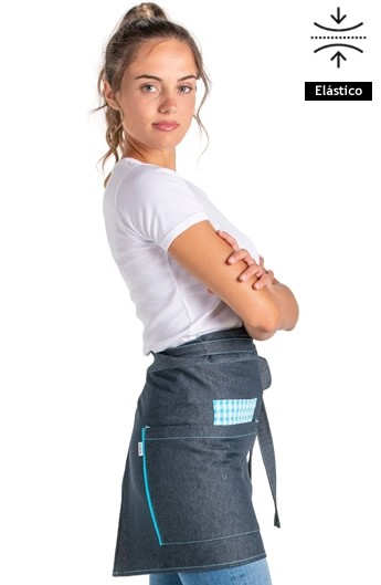GREMBIULE TEXANO QUADRI BLU