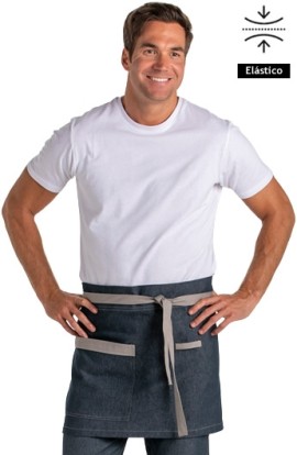 GREMBIULE  DENIM NASTRI BEIGE