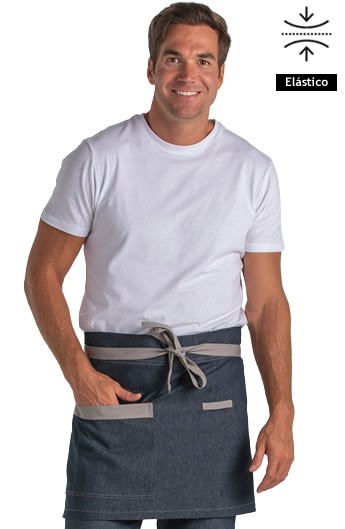 GREMBIULE  DENIM NASTRI BEIGE