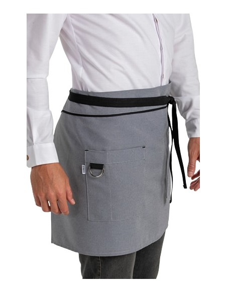 DELANTAL GRIS BOLSILLO HEBILLA