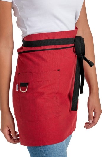 DELANTAL ROJO BOLSILLO HEBILLA