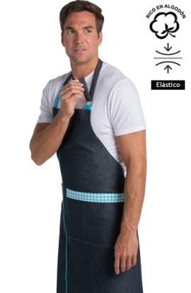 DELANTAL PETO TEJANO CUADRO AZUL 2