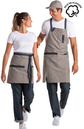GREMBIULE CON PETTONINA BEIGE NASTRI JEANS 2